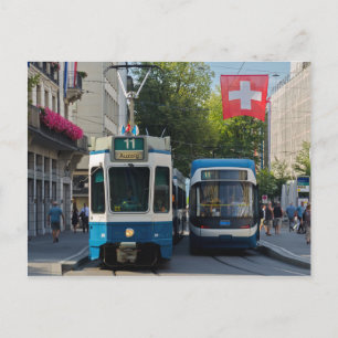 Zurich Trams Postcard Postkarte