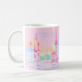 Zurich Travel Art, Schweiz, Pink Preppy Kaffeetasse (Links)