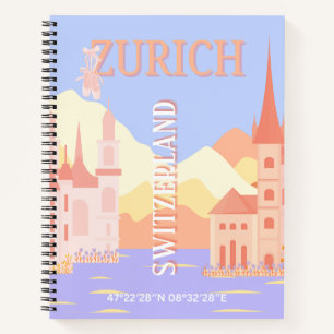Zurich Travel Art, Schweiz Reisen Art Notizblock