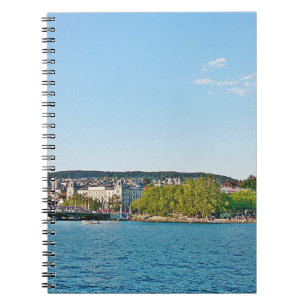 Zürichsee, Aussicht auf die Brücke Bellewue Notizblock