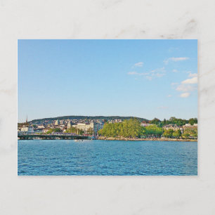 Zürichsee, Aussicht auf die Brücke Bellewue Postkarte