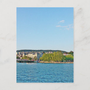 Zürichsee, Aussicht auf die Brücke Bellewue Postkarte