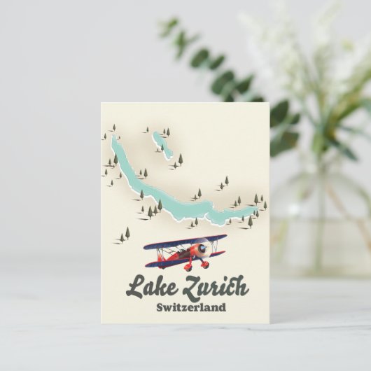 Zürichsee - Schweiz Karte (Stehend Vorderseite)