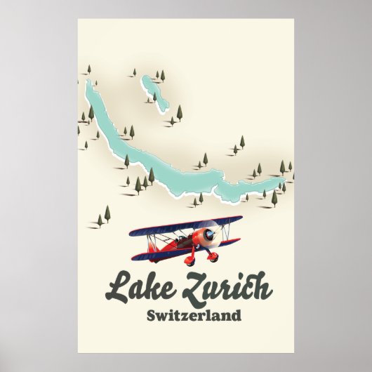 Zürichsee - Schweiz Karte Poster (Vorne)