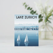 Zürichsee Schweiz Reise Postkarte (Stehend Vorderseite)