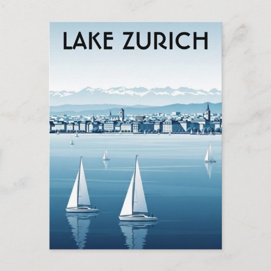 Zürichsee Schweiz Reise Postkarte (Vorderseite)