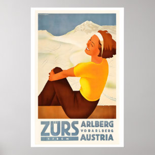 Zürs 1780m Arlberg Vorarlberg Österreich Vintage S Poster