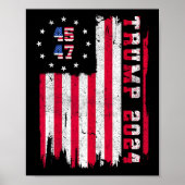 Zurück) 45 47 Trump 2024 Amerikanische Flagge Poster (Vorne)