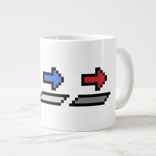 ZURÜCK! - 6, 10 oder 20 oz. (3 Pfeile) Tasse (Vorderseite Rechts)