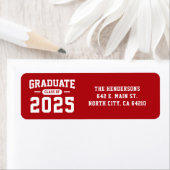 Zurück-Adressenaufkleber des modernen Roten Abschl (Insitu)