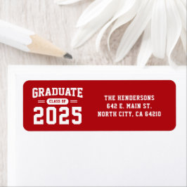 Zurück-Adressenaufkleber des modernen Roten Abschl