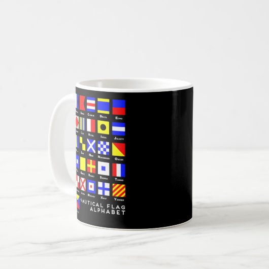 Zurück Alphabet für das Signal des Nautischen Kaffeetasse (Vorderseite Links)