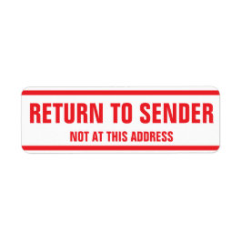 Zurück an Absender Nicht an dieser Adresse