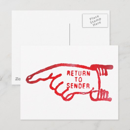 Zurück an den Absender Postkarte (Vorne/Hinten)