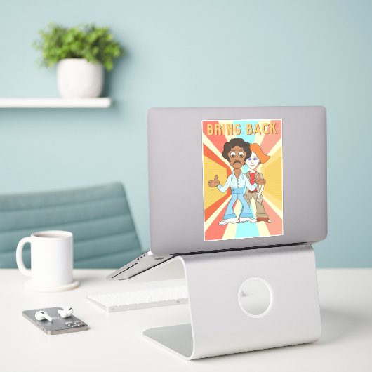 Zurück Aufkleber (Laptop auf Schreibtisch)