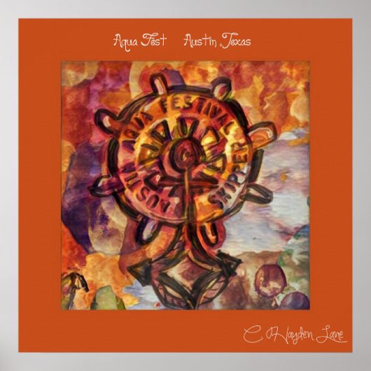 Zurück Austin Aqua Fest Druck Poster (Vorne)