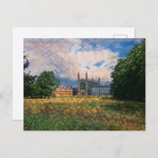 Zurück Blick auf King's Uni in Cambridge England Postkarte (Vorne/Hinten)