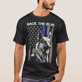 Zurück die blaue dünne blaue Linie Flag K9 German T-Shirt