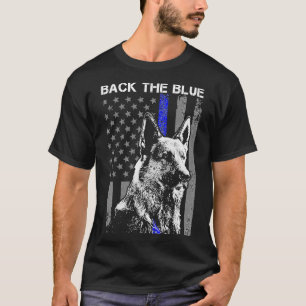 Zurück die blaue dünne blaue Linie Flag K9 German T-Shirt
