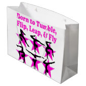 ZURÜCK DREHEND GYMNAST GROßE GESCHENKTÜTE (Rückseite Schrägansicht)