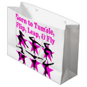 ZURÜCK DREHEND GYMNAST GROßE GESCHENKTÜTE (Vorderseite Schrägansicht)