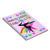 ZURÜCK DREHEND GYMNASTIK-MÄDCHEN-RAINBOW-DESIGN NOTIZBLOCK (Rechte Seite)