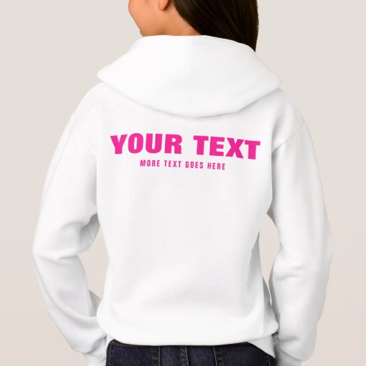 Zurück drucken Sie große Schriftart-Textmädchen in Hoodie (Rückseite)
