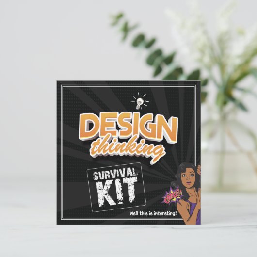 (ZURÜCK) EDITABLE DT-ÜBERLEBENSKIT 1 EINLADUNG (Stehend Vorderseite)