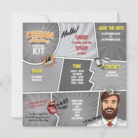 (ZURÜCK) EDITABLE DT-ÜBERLEBENSKIT 1 EINLADUNG (Rückseite)