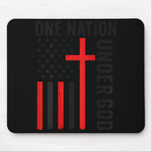 Zurück Eine Nation Unter Gott Amerikanische Flagge Mousepad