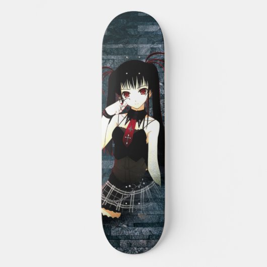 Zurück Farbe Anime Girl Skateboard (Vorderseite)