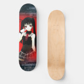 Zurück Farbe Anime Girl Skateboard (Vorderseite)