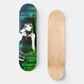 Zurück Farbe Anime Girl Skateboard (Vorderseite)