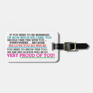 Zurück für Eltern oder Kinder Gepäckanhänger