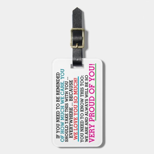 Zurück für Eltern oder Kinder Gepäckanhänger (Vorderseite vertikal)