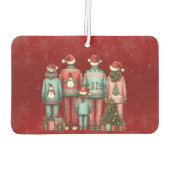 Zurück gegenüber Familie von fünf in Weihnachten P Autolufterfrischer (Rückseite)