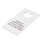 Zurück Geldbeutel Flaschenöffner (Vorderseite Schrägansicht)