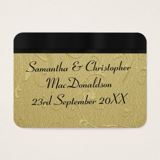 Zurück, goldene Gastgeschenk Hochzeit danke (Vorderseite)