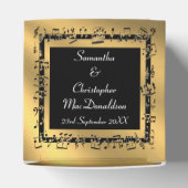 Zurück, goldener Fleur de lys Hochzeit Geschenkschachtel (Oben)