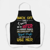 Zurück habe ich eine verrückte, finstere Anger-Fra Schürze (Vorderseite)