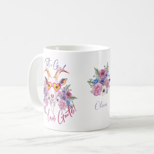 ZURÜCK | Hipster Ziege - Mädchen, die Ziegen Liebe Kaffeetasse (Vorderseite Links)