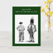 "Zurück im Sattel" gut: Cowboy, Stift Karte (Gelbe Blume)