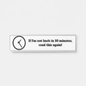 Zurück in 10 Minuten Bürotür/Schreibtisch Zeichen Türschild (Vorderseite )