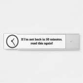 Zurück in 10 Minuten Bürotür/Schreibtisch Zeichen Türschild (Vorderseite )