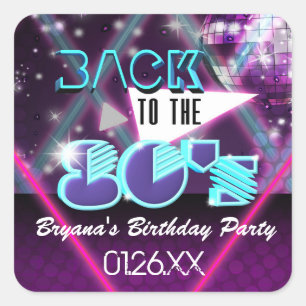 ZURÜCK IN DIE 80ER Glam Dance Party Sticker Etiket