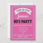 Zurück in die 80er Jahre Einladung (Rückseite)