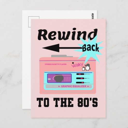 Zurück in die 80er Jahre Postkarte (Vorne/Hinten)
