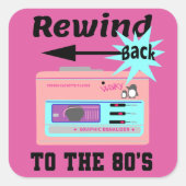 Zurück in die 80er Jahre Quadratischer Aufkleber (Vorderseite)