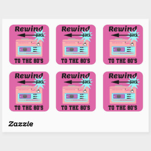 Zurück in die 80er Jahre Quadratischer Aufkleber