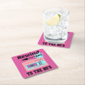 Zurück in die 80er Jahre Rechteckiger Pappuntersetzer (Vor Ort)